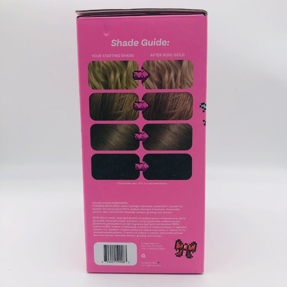 Hally Rose Gold Warm Pink Blonde Dem Permanent Hair Color Kit Christmas Gift Set - Picture 3 of 3